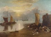 Sun rising tyhrough vapour:Fishermen cleaning and selling  fish  (mk31) William Turner
